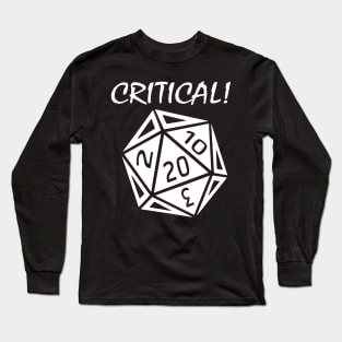 D20 critical Dungeons and Dragons Long Sleeve T-Shirt